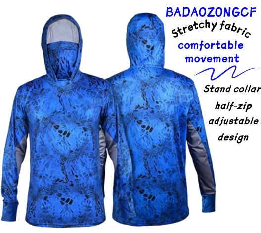 Fishing Mask Sun Protection - Camisa de pesca masculina com capuz,