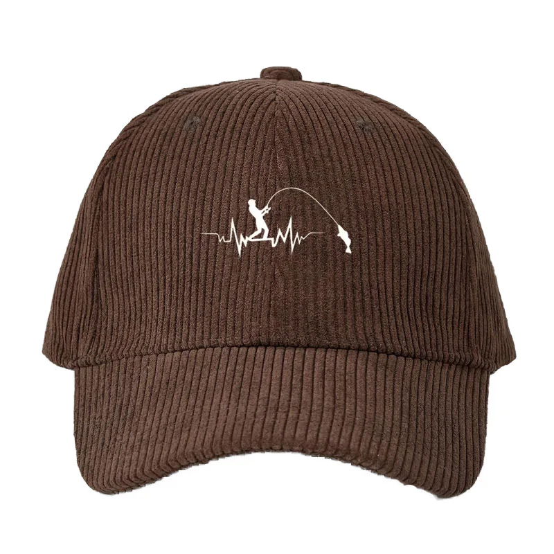 Fishing Hat - Boné de beisebol de veludo canelado