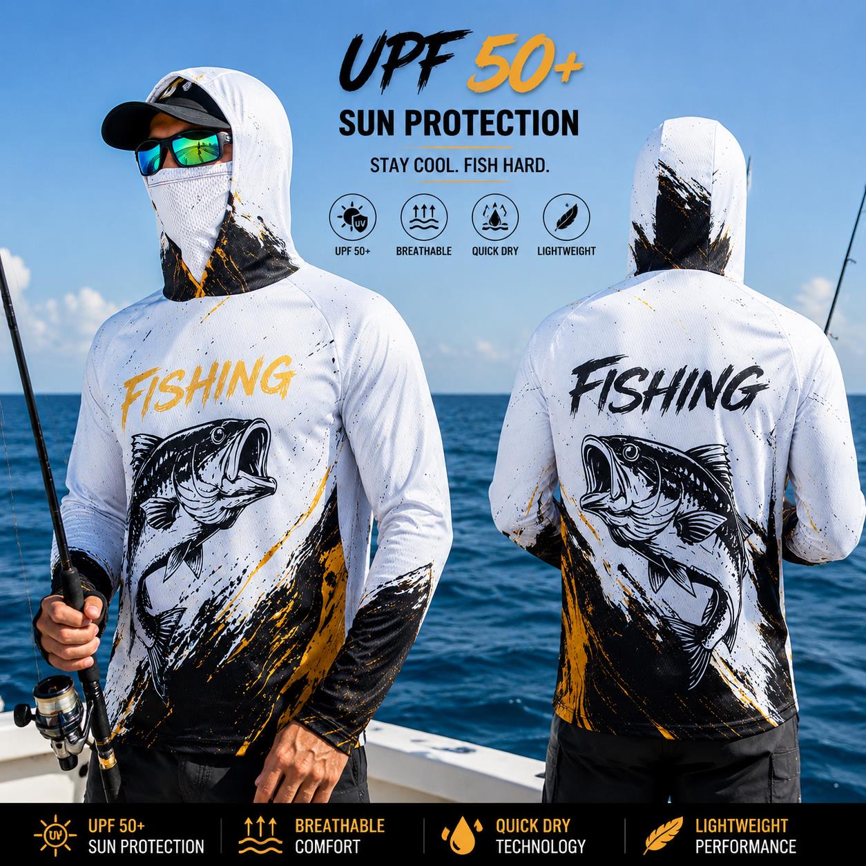 Camisa de Pesca Unissex de Man - Fishing Mask Sun Protection avaliação e preço