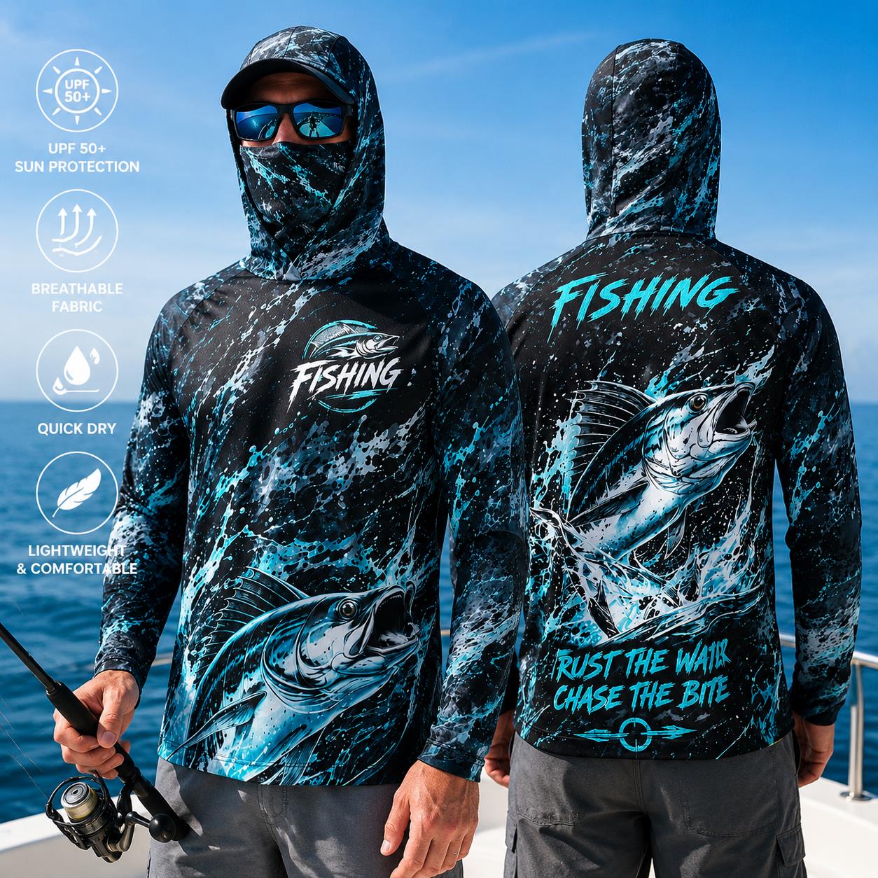 Camisa de Pesca Unissex de Man - Fishing Mask Sun Protection avaliação e preço