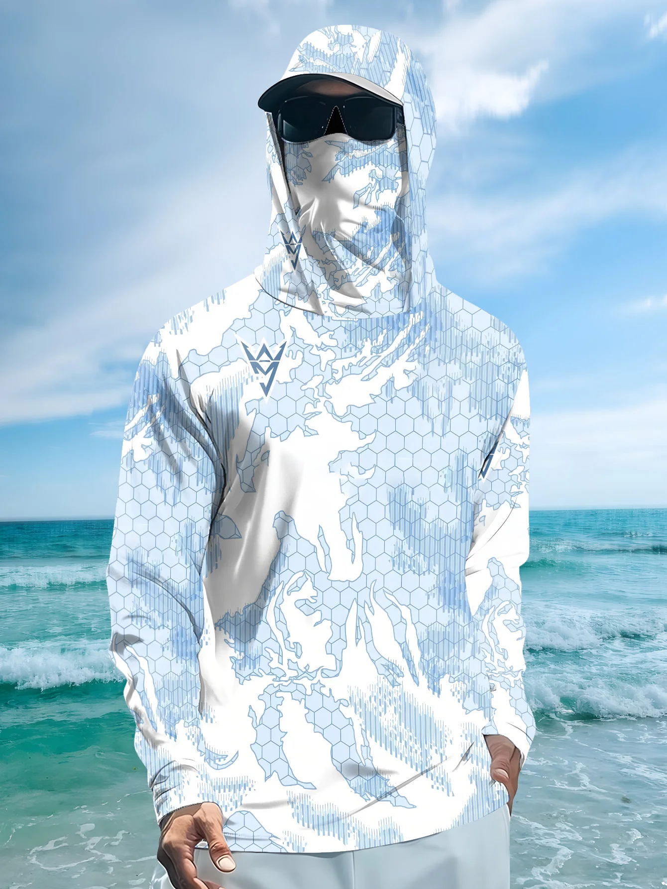 Novo Modelo 2026 de Camisa de  - Fishing Mask Sun Protection avaliação e preço
