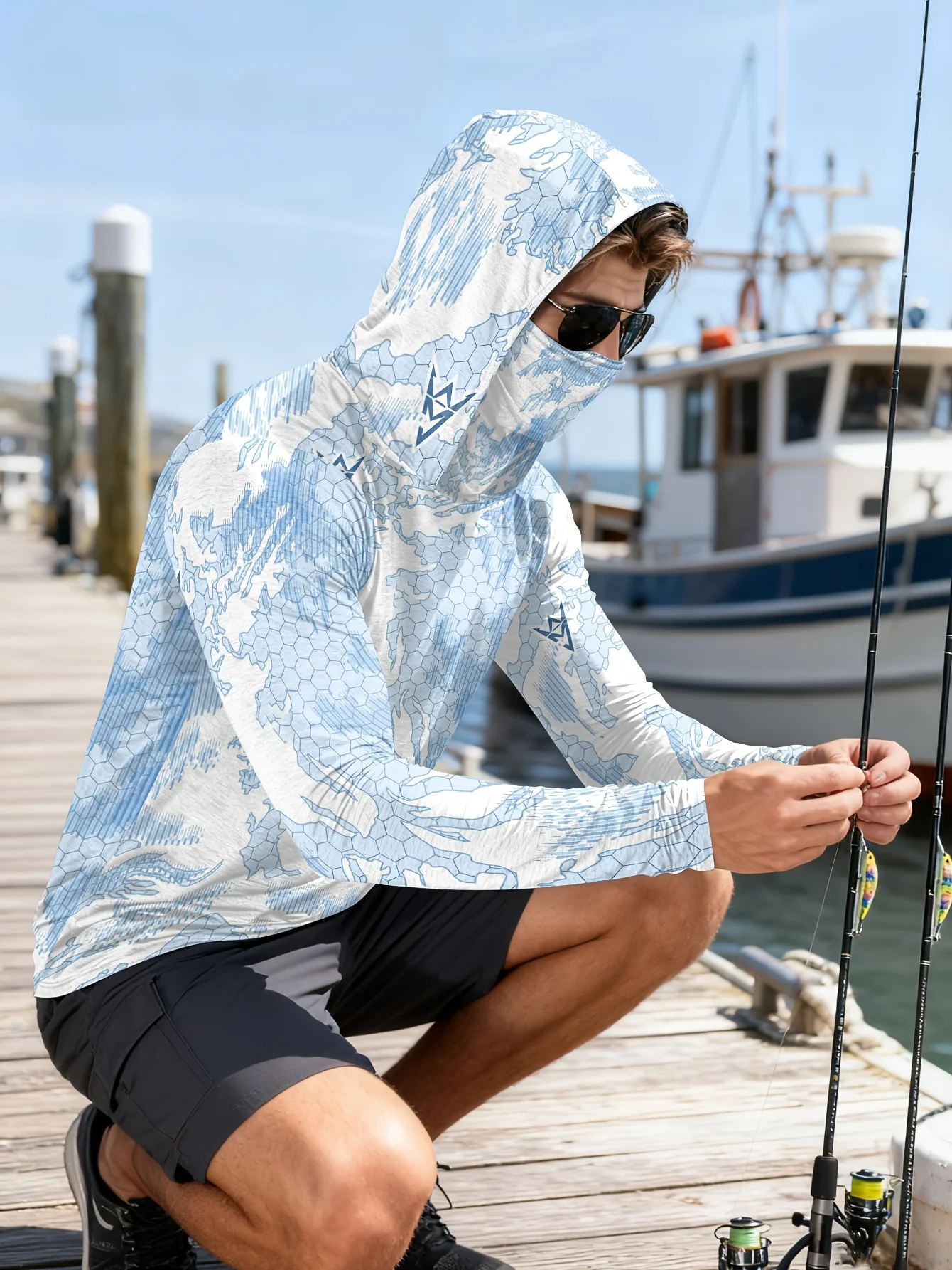 Novo Modelo 2026 de Camisa de  - Fishing Mask Sun Protection avaliação e preço